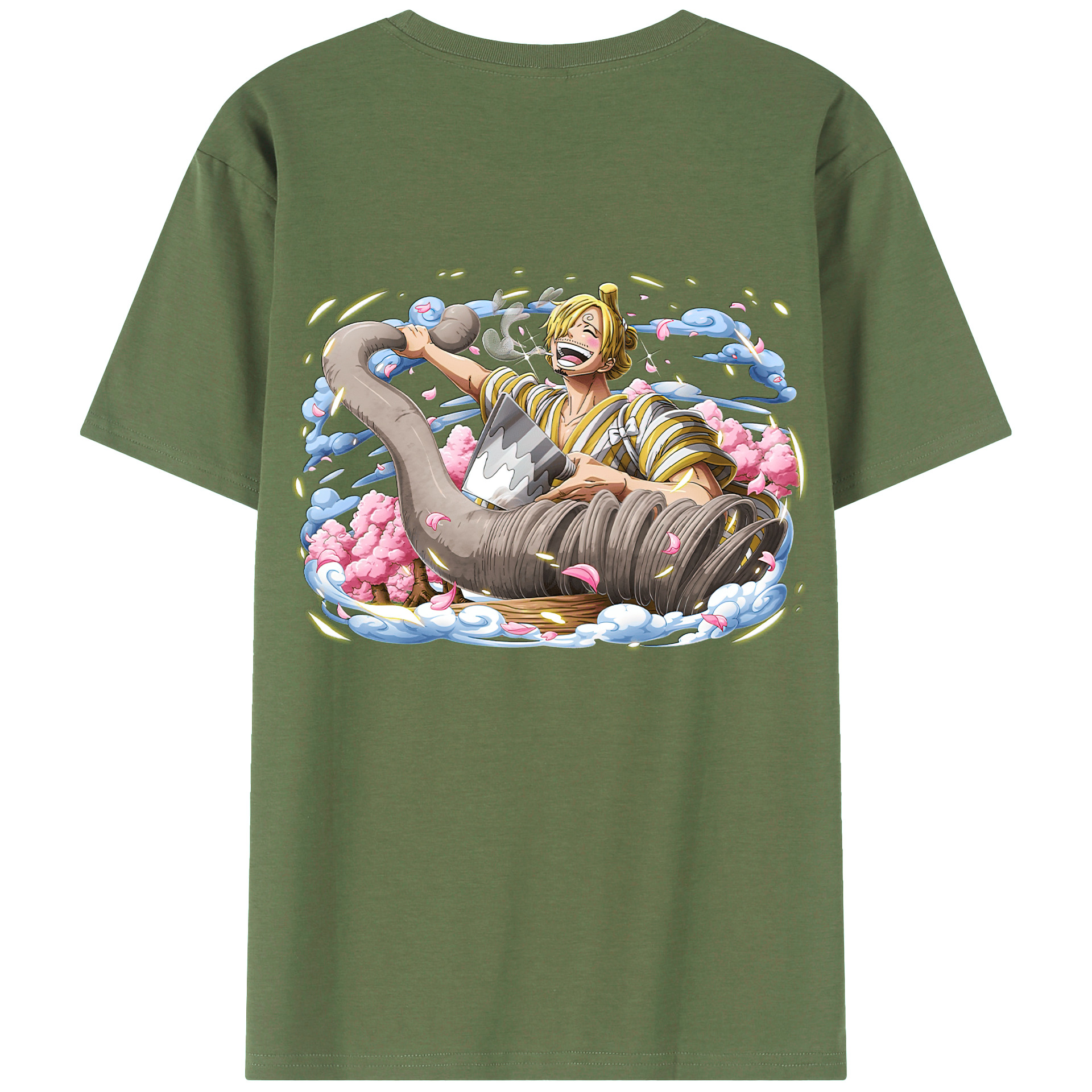 （画像用） ワンピース サンジ ONE PIECE Sanji 綿100％ メンズ半袖Tシャツ（バックプリント） 通気性